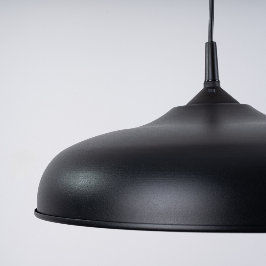 Πολύφωτο με συρματόσχοινο GINA 1xE27/15W/230V διάμετρος 38 cm μαύρο