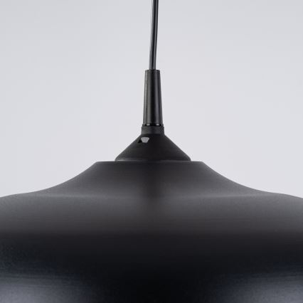 Πολύφωτο με συρματόσχοινο GINA 1xE27/15W/230V διάμετρος 38 cm μαύρο