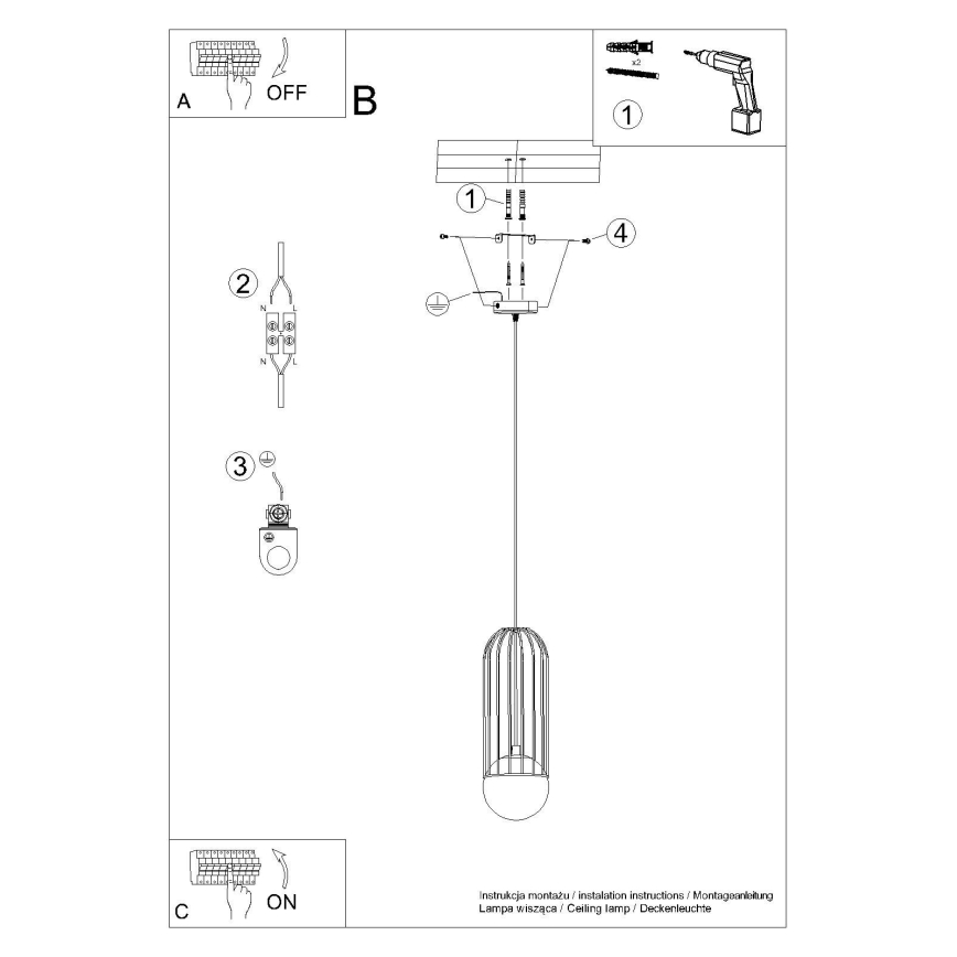 Κρεμαστό φωτιστικό οροφής BRINA 1xG9/8W/230V λευκό