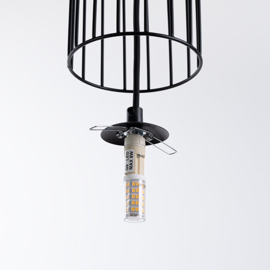 Κρεμαστό φωτιστικό οροφής BRINA 1xG9/8W/230V μαύρο
