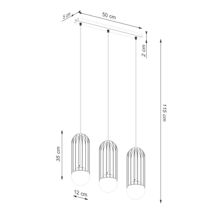 Κρεμαστό φωτιστικό οροφής BRINA 3xG9/8W/230V λευκό