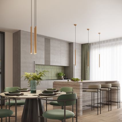 Κρεμαστό φωτιστικό οροφής ARCHE 3xG9/8W/230V χρυσαφί