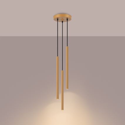 Κρεμαστό φωτιστικό οροφής ARCHE 3xG9/8W/230V χρυσαφί