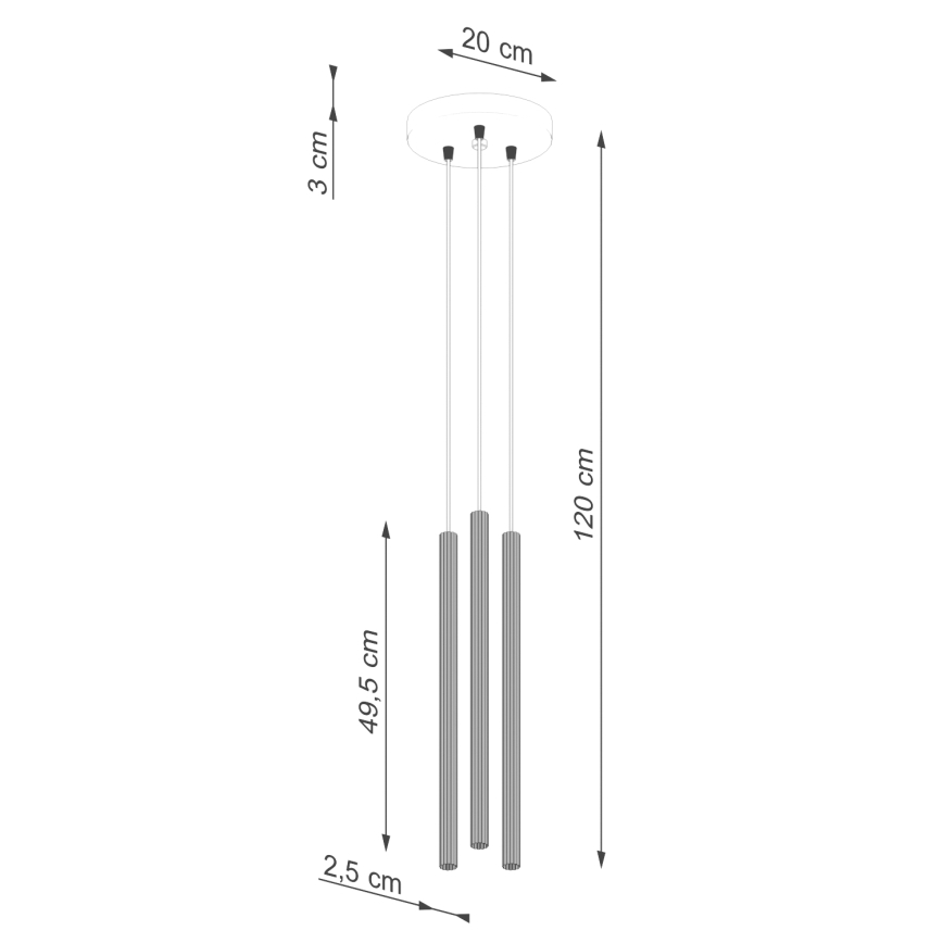 Κρεμαστό φωτιστικό οροφής ARCHE 3xG9/8W/230V χρυσαφί
