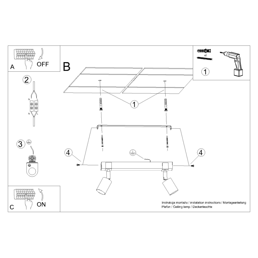 Φωτιστικό σποτ FAGER 2xGU10/10W/230V μαύρο