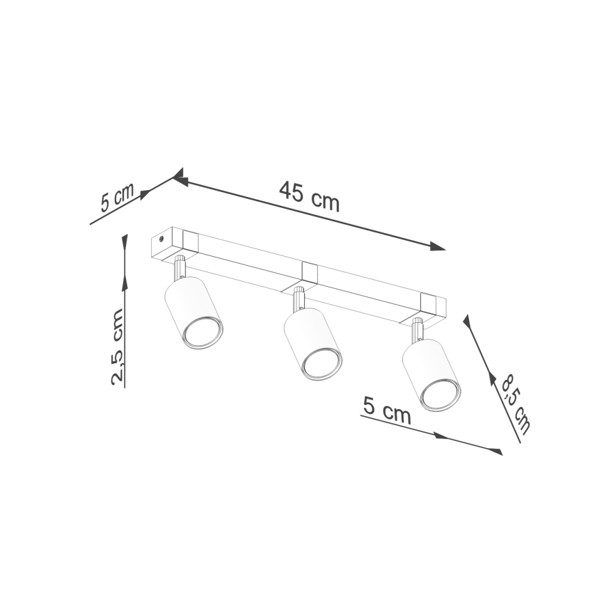Φωτιστικό σποτ FAGER 3xGU10/10W/230V μαύρο