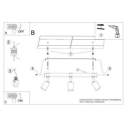Φωτιστικό σποτ FAGER 3xGU10/10W/230V μαύρο