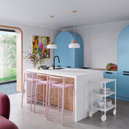 Πολύφωτο με συρματόσχοινο MARION 1xE27/15W/230V διάμετρος 29,5 cm λευκό