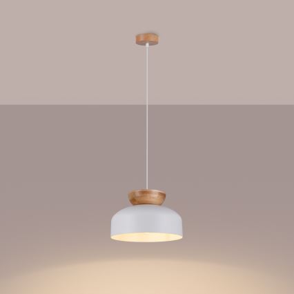 Πολύφωτο με συρματόσχοινο MARION 1xE27/15W/230V διάμετρος 29,5 cm λευκό