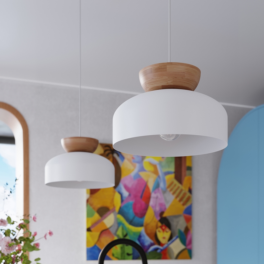 Πολύφωτο με συρματόσχοινο MARION 1xE27/15W/230V διάμετρος 29,5 cm λευκό