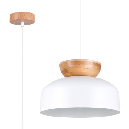 Πολύφωτο με συρματόσχοινο MARION 1xE27/15W/230V διάμετρος 29,5 cm λευκό