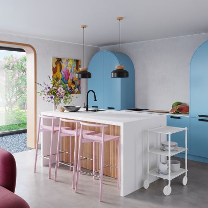 Πολύφωτο με συρματόσχοινο MARION 1xE27/15W/230V διάμετρος 29,5 cm μαύρο