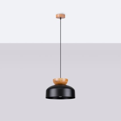 Πολύφωτο με συρματόσχοινο MARION 1xE27/15W/230V διάμετρος 29,5 cm μαύρο