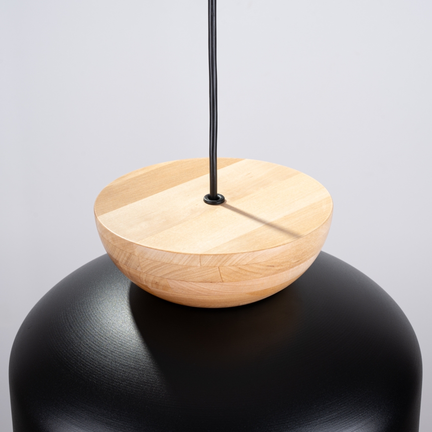 Πολύφωτο με συρματόσχοινο MARION 1xE27/15W/230V διάμετρος 29,5 cm μαύρο