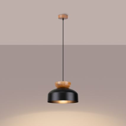 Πολύφωτο με συρματόσχοινο MARION 1xE27/15W/230V διάμετρος 29,5 cm μαύρο