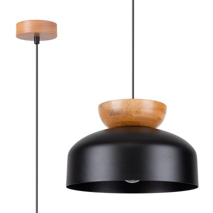Πολύφωτο με συρματόσχοινο MARION 1xE27/15W/230V διάμετρος 29,5 cm μαύρο