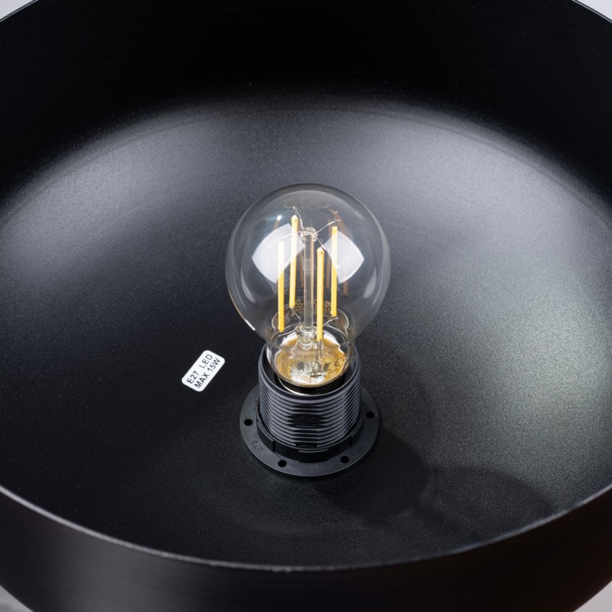 Πολύφωτο με συρματόσχοινο MARION 1xE27/15W/230V διάμετρος 29,5 cm μαύρο