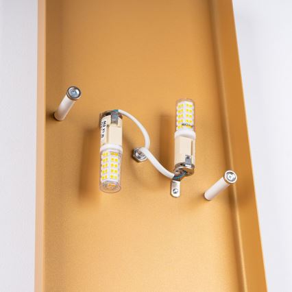 Φωτιστικό τοίχου DURLIN 2xG9/8W/230V χρυσαφί/λευκό