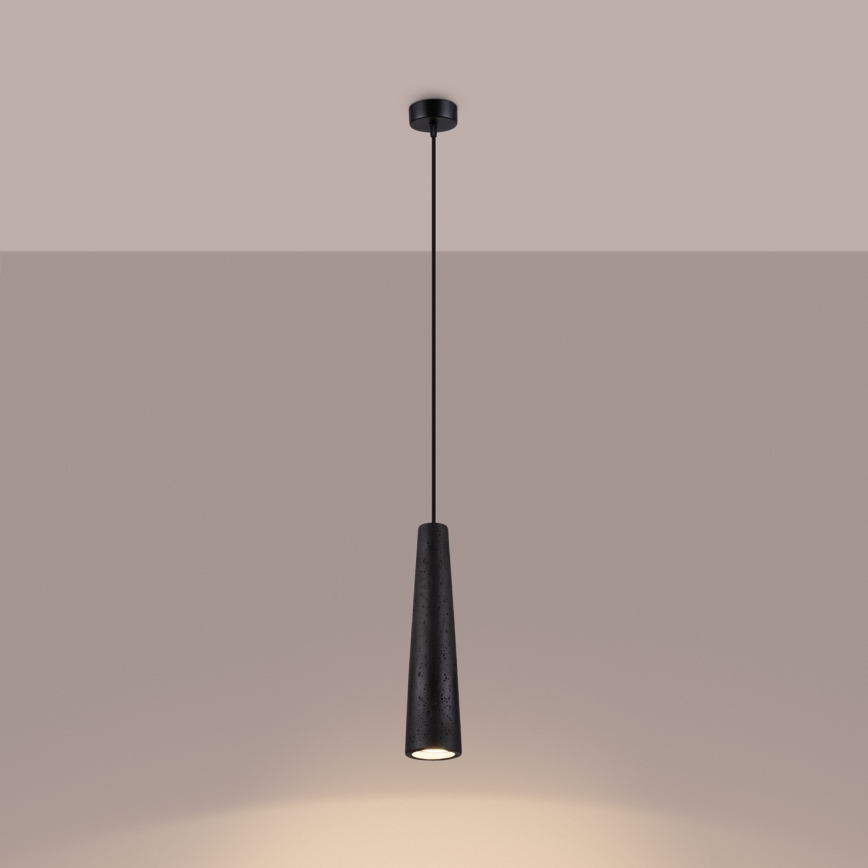 Κρεμαστό φωτιστικό οροφής ELECTRA 1xGU10/10W/230V τσιμέντο/μαύρο