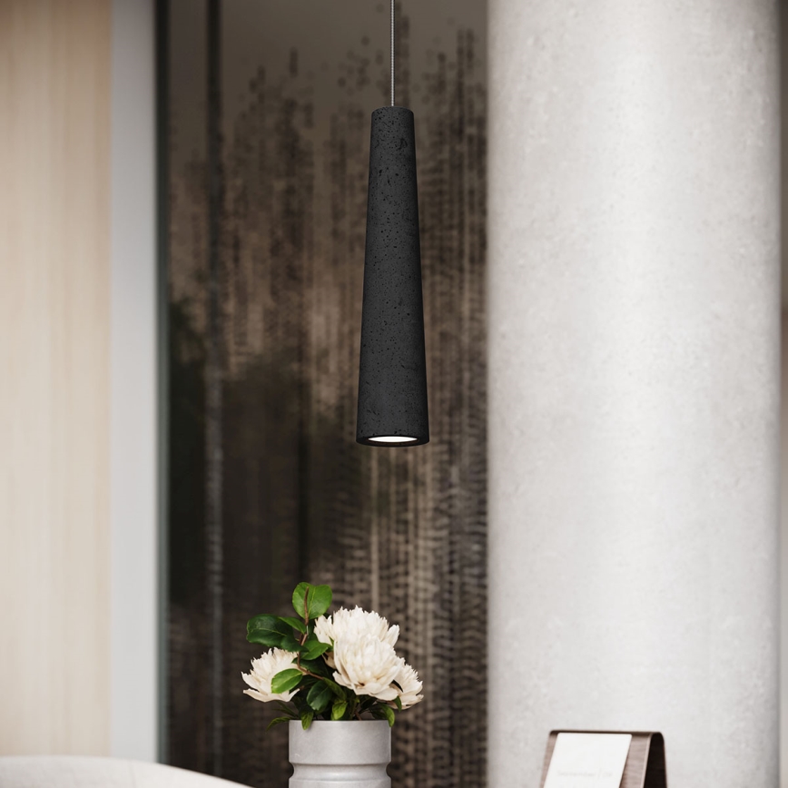 Κρεμαστό φωτιστικό οροφής ELECTRA 1xGU10/10W/230V τσιμέντο/μαύρο