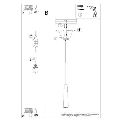 Κρεμαστό φωτιστικό οροφής ELECTRA 1xGU10/10W/230V τσιμέντο/μαύρο