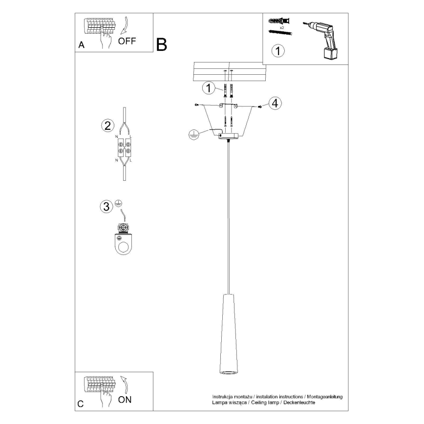Κρεμαστό φωτιστικό οροφής ELECTRA 1xGU10/10W/230V τσιμέντο/μαύρο