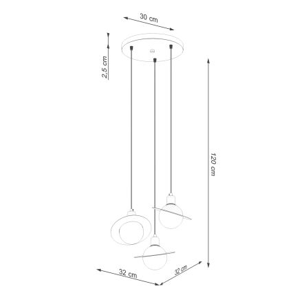 Κρεμαστό φωτιστικό οροφής HYPERION 3xG9/8W/230V μαύρο