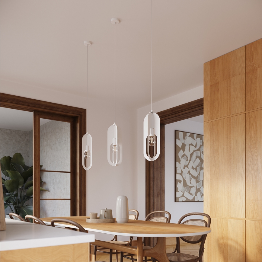 Κρεμαστό φωτιστικό οροφής NICUS 1xE27/15W/230V λευκό