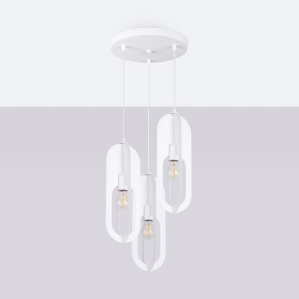 Κρεμαστό φωτιστικό οροφής NICUS 3xE27/15W/230V λευκό