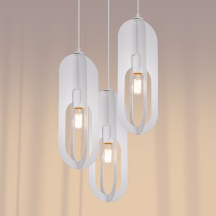 Κρεμαστό φωτιστικό οροφής NICUS 3xE27/15W/230V λευκό