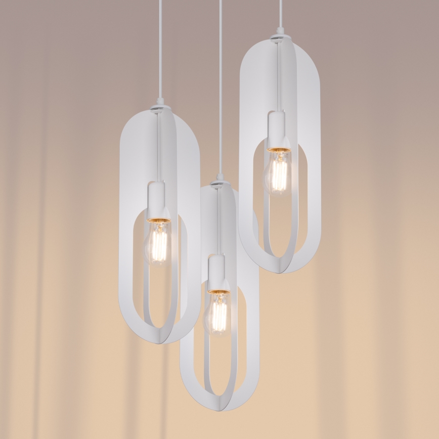 Κρεμαστό φωτιστικό οροφής NICUS 3xE27/15W/230V λευκό