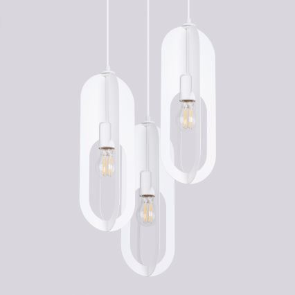 Κρεμαστό φωτιστικό οροφής NICUS 3xE27/15W/230V λευκό