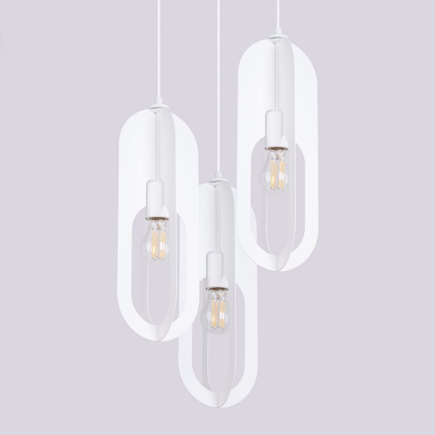 Κρεμαστό φωτιστικό οροφής NICUS 3xE27/15W/230V λευκό