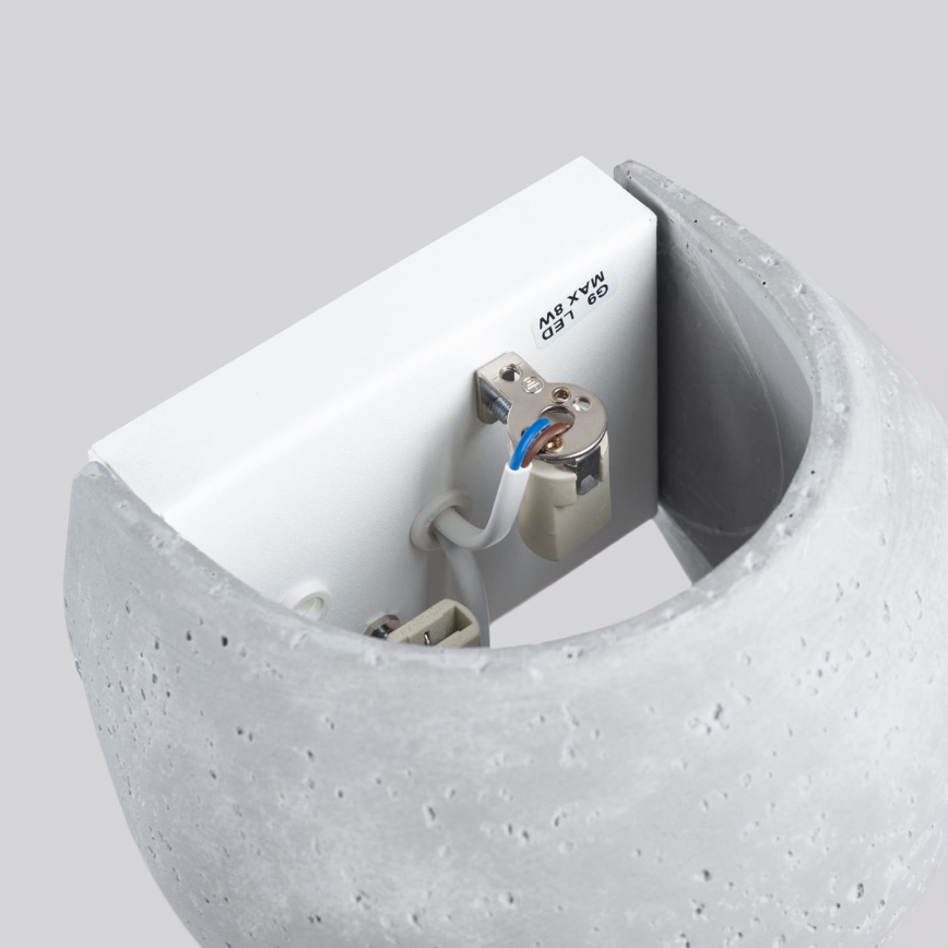 Φωτιστικό τοίχου GLOBE 2xG9/8W/230V μπετόν/γκρι