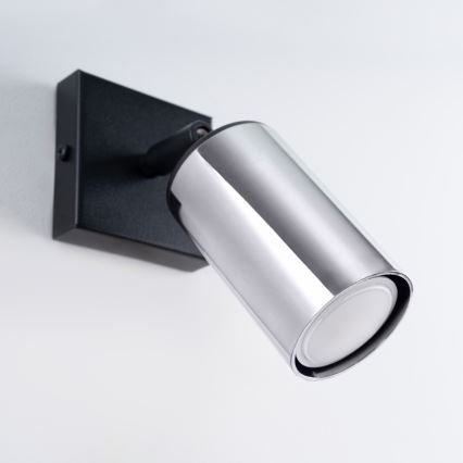 Σποτ τοίχου WINX 1xGU10/10W/230V μαύρο/γυαλιστερό χρώμιο