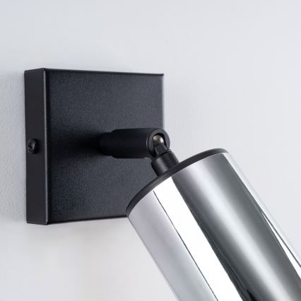 Σποτ τοίχου WINX 1xGU10/10W/230V μαύρο/γυαλιστερό χρώμιο