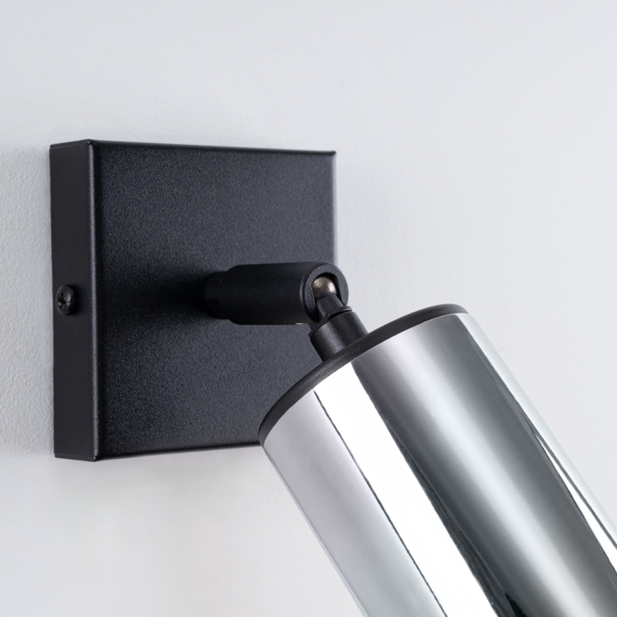 Σποτ τοίχου WINX 1xGU10/10W/230V μαύρο/γυαλιστερό χρώμιο