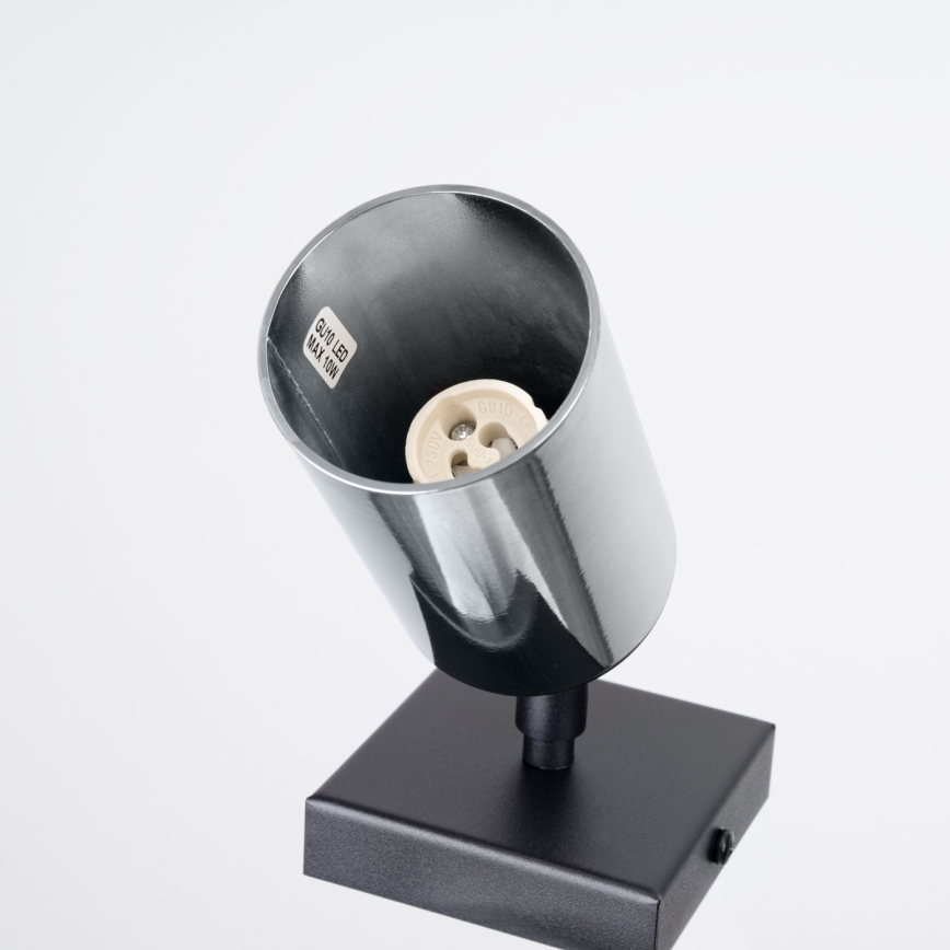 Σποτ τοίχου WINX 1xGU10/10W/230V μαύρο/γυαλιστερό χρώμιο