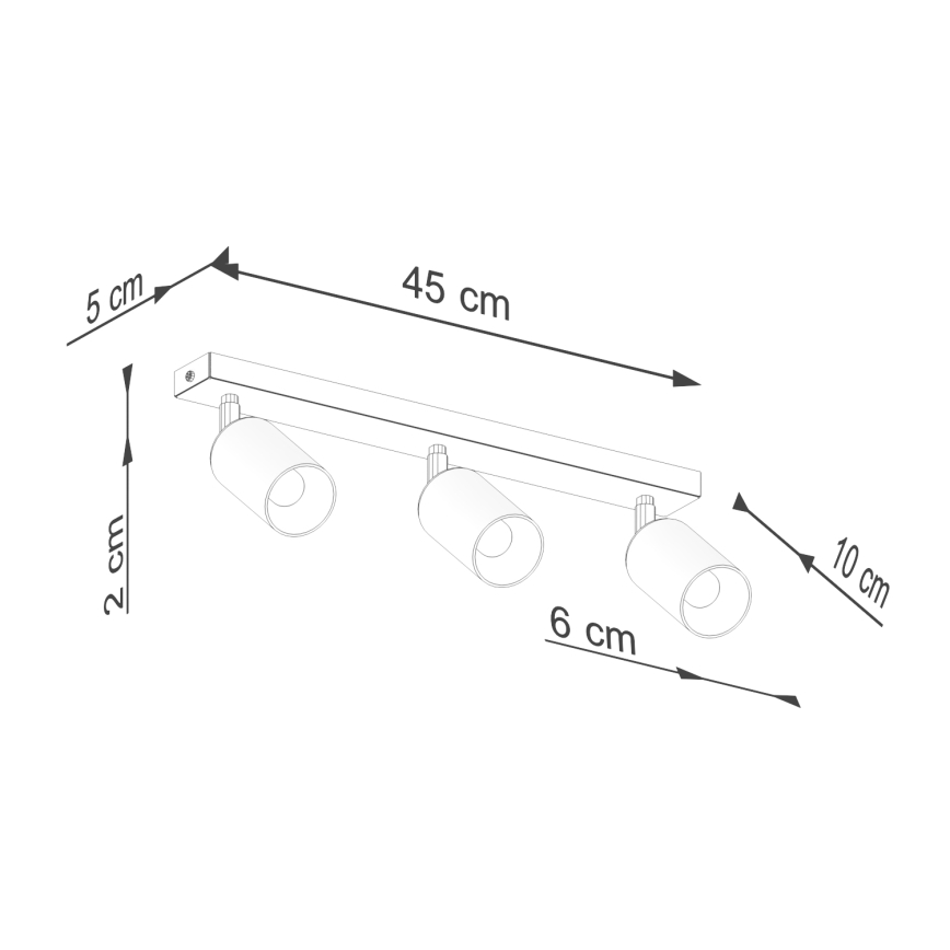 Φωτιστικό σποτ WINX 3xGU10/10W/230V μαύρο/γυαλιστερό χρώμιο