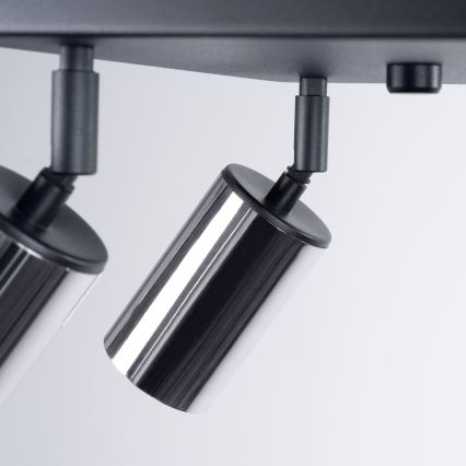 Φωτιστικό σποτ WINX 4xGU10/10W/230V μαύρο/γυαλιστερό χρώμιο