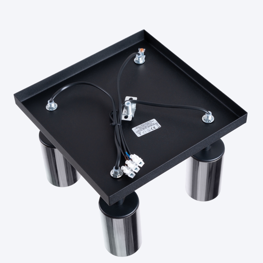 Φωτιστικό σποτ WINX 4xGU10/10W/230V μαύρο/γυαλιστερό χρώμιο