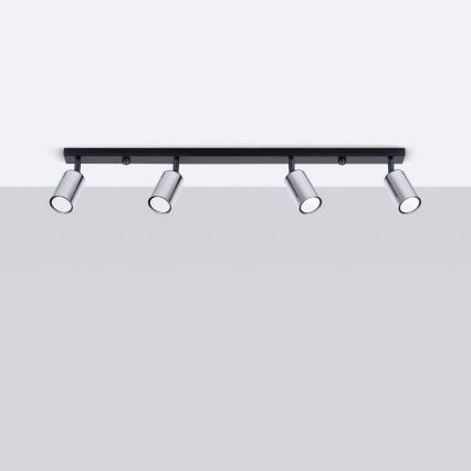 Φωτιστικό σποτ WINX 4xGU10/10W/230V μαύρο/γυαλιστερό χρώμιο