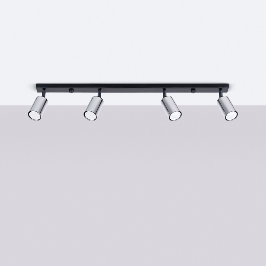 Φωτιστικό σποτ WINX 4xGU10/10W/230V μαύρο/γυαλιστερό χρώμιο