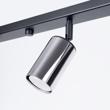 Φωτιστικό σποτ WINX 4xGU10/10W/230V μαύρο/γυαλιστερό χρώμιο