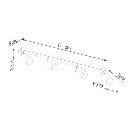 Φωτιστικό σποτ WINX 4xGU10/10W/230V μαύρο/γυαλιστερό χρώμιο