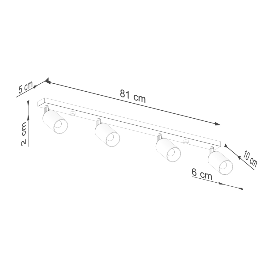 Φωτιστικό σποτ WINX 4xGU10/10W/230V μαύρο/γυαλιστερό χρώμιο