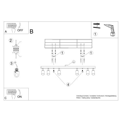 Φωτιστικό σποτ WINX 6xGU10/10W/230V μαύρο/γυαλιστερό χρώμιο