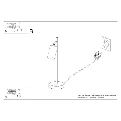 Eπιτραπέζιο φωτιστικό WINX 1xGU10/10W/230V μαύρο/γυαλιστερό χρώμιο