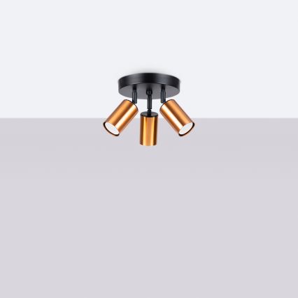 Φωτιστικό σποτ WINX 3xGU10/10W/230V μαύρο/χαλκός