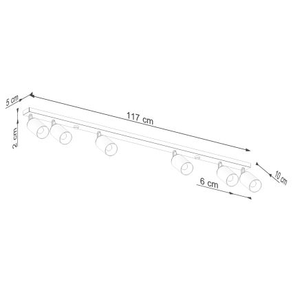 Φωτιστικό σποτ WINX 6xGU10/10W/230V μαύρο/χαλκός